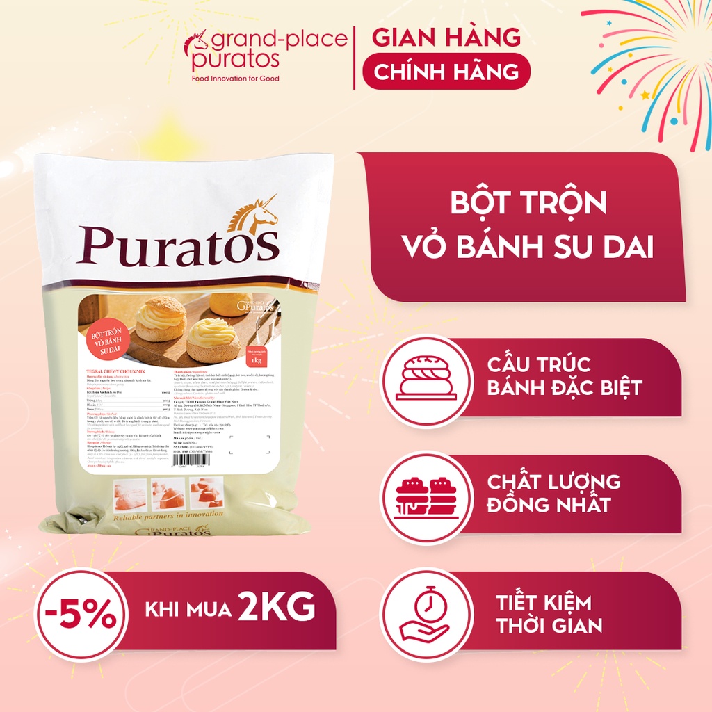 Bột Trộn Vỏ Bánh Su Dai Puratos Grand-Place VN-1kg-IM-TEGR-34