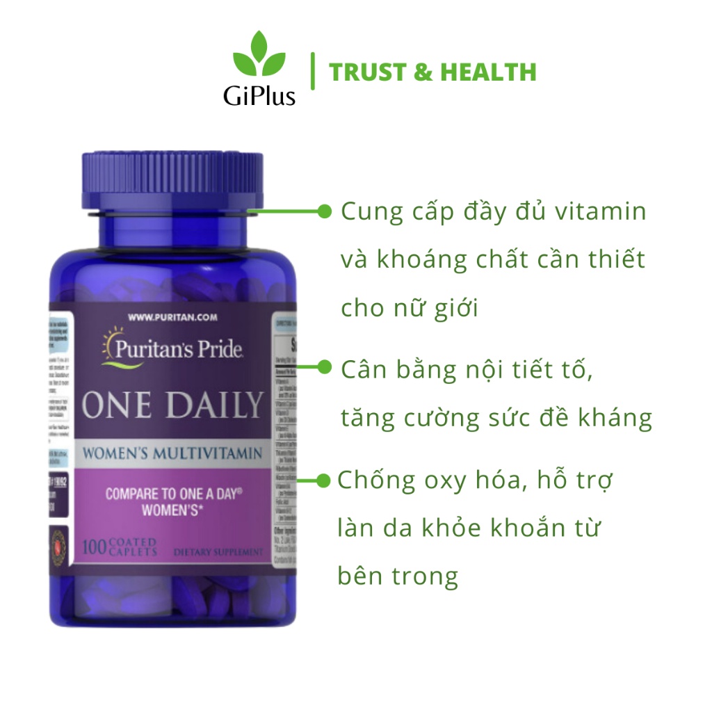 Viên Uống Puritan’s Pride One Daily Women’s Multivitamin Bổ Sung Vitamin Tổng Hợp Dành Cho Nữ Giới