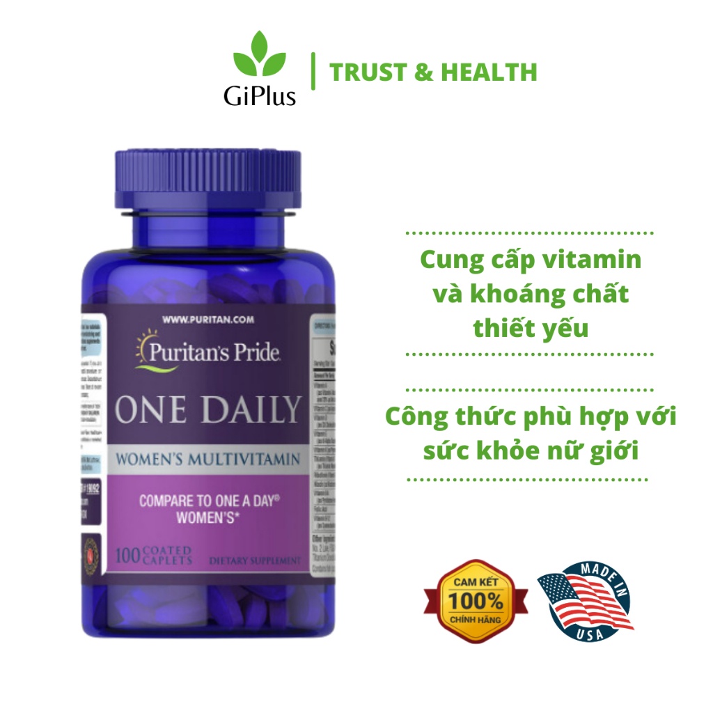 Viên Uống Puritan’s Pride One Daily Women’s Multivitamin Bổ Sung Vitamin Tổng Hợp Dành Cho Nữ Giới