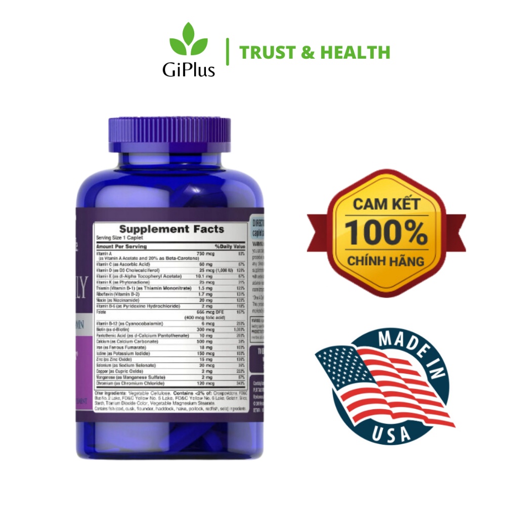 Viên Uống Puritan’s Pride One Daily Women’s Multivitamin Bổ Sung Vitamin Tổng Hợp Dành Cho Nữ Giới
