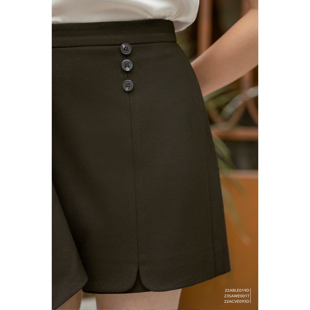 Quần váy nữ cạp cao Eva de Eva 22ACVE093D