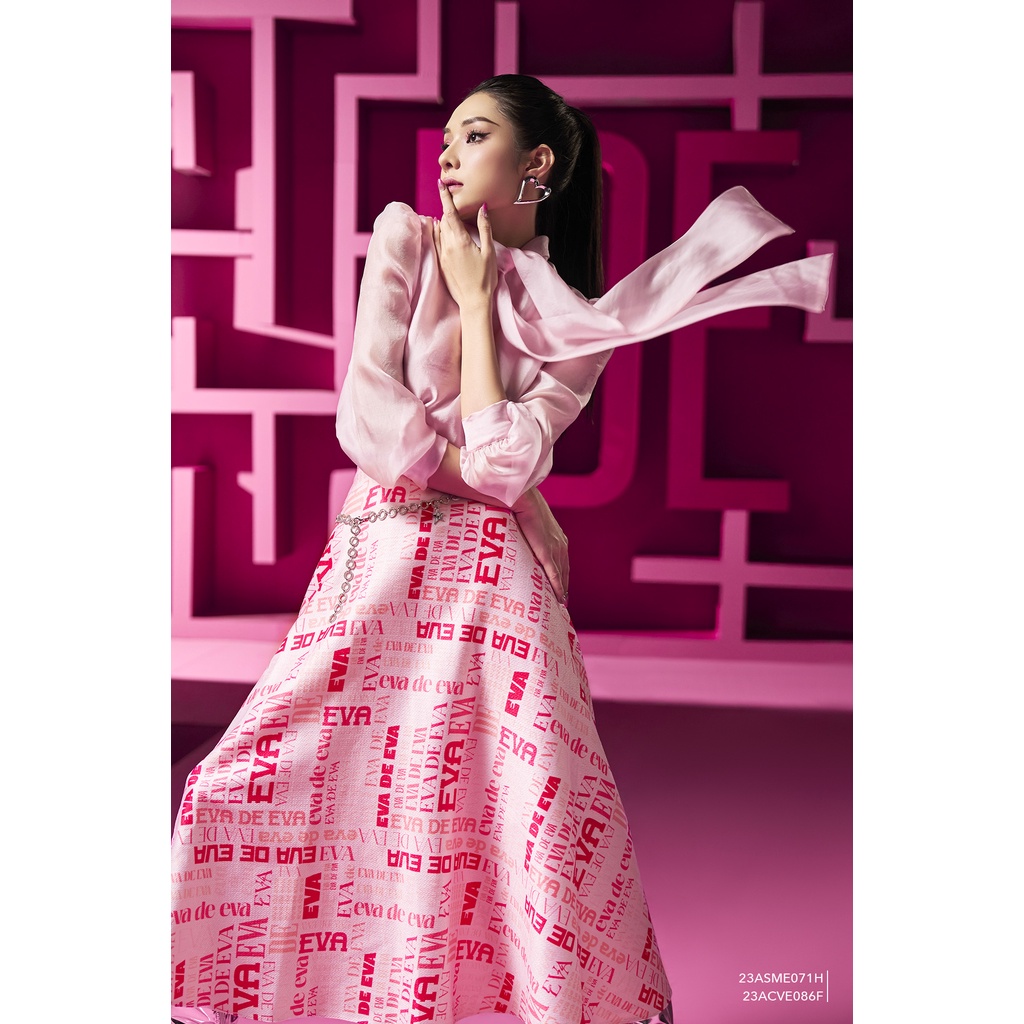 Chân váy midi dáng xòe Eva de Eva 23ACVE086F