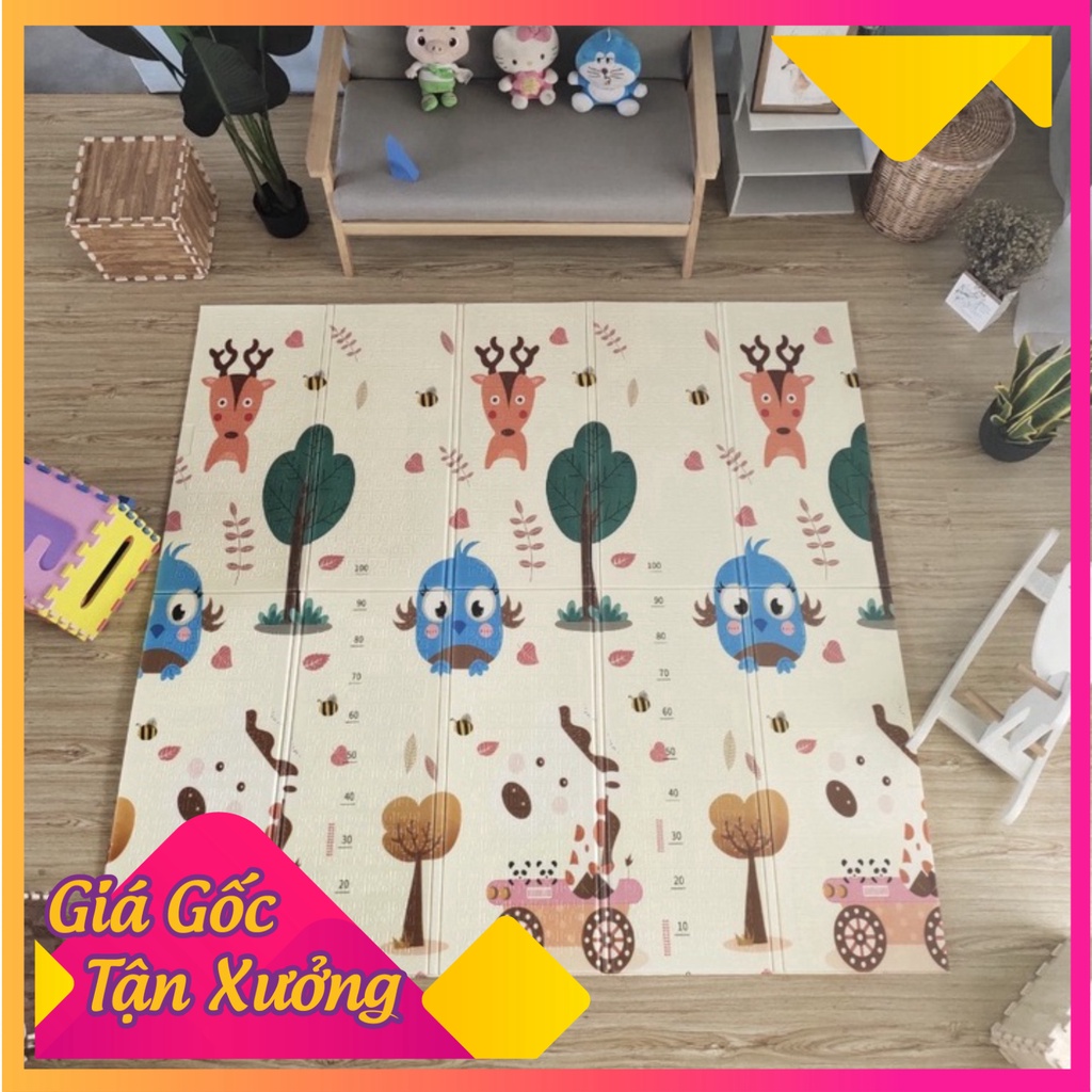 {LOẠI 1} Thảm Xốp Cho Bé Gấp Gọn 2 Mặt Phủ Silicon Chống Trơn, Chống Thấm Siêu Bền Đẹp