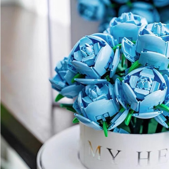 Đồ chơi lắp ráp HOA HỒNG - Bộ xếp hình khối xây dựng bó hoa hồng, cây hoa, quà tặng bạn gái, người yêu Rose bouquet