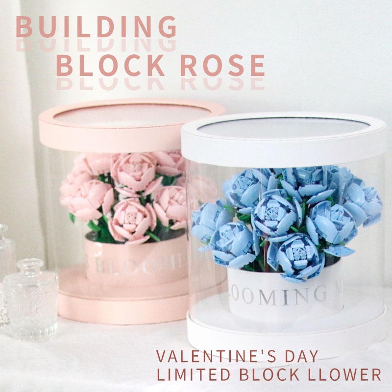 Đồ chơi lắp ráp HOA HỒNG - Bộ xếp hình khối xây dựng bó hoa hồng, cây hoa, quà tặng bạn gái, người yêu Rose bouquet