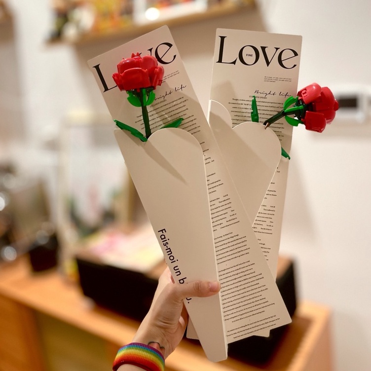 Đồ chơi lắp ráp HOA HỒNG - Bộ xếp hình khối xây dựng bó hoa hồng, cây hoa, quà tặng bạn gái, người yêu Rose bouquet