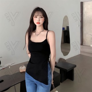 Áo 2 dây xẻ tà, áo kiểu nữ ôm body đắp vạt chéo