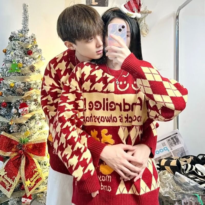 Áo sweater Dệt Kim Thời Trang Thu Đông 2023 Cho Cặp Đôi