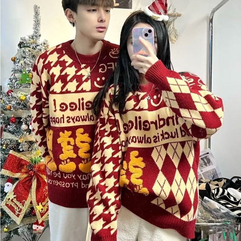 Áo sweater Dệt Kim Thời Trang Thu Đông 2023 Cho Cặp Đôi