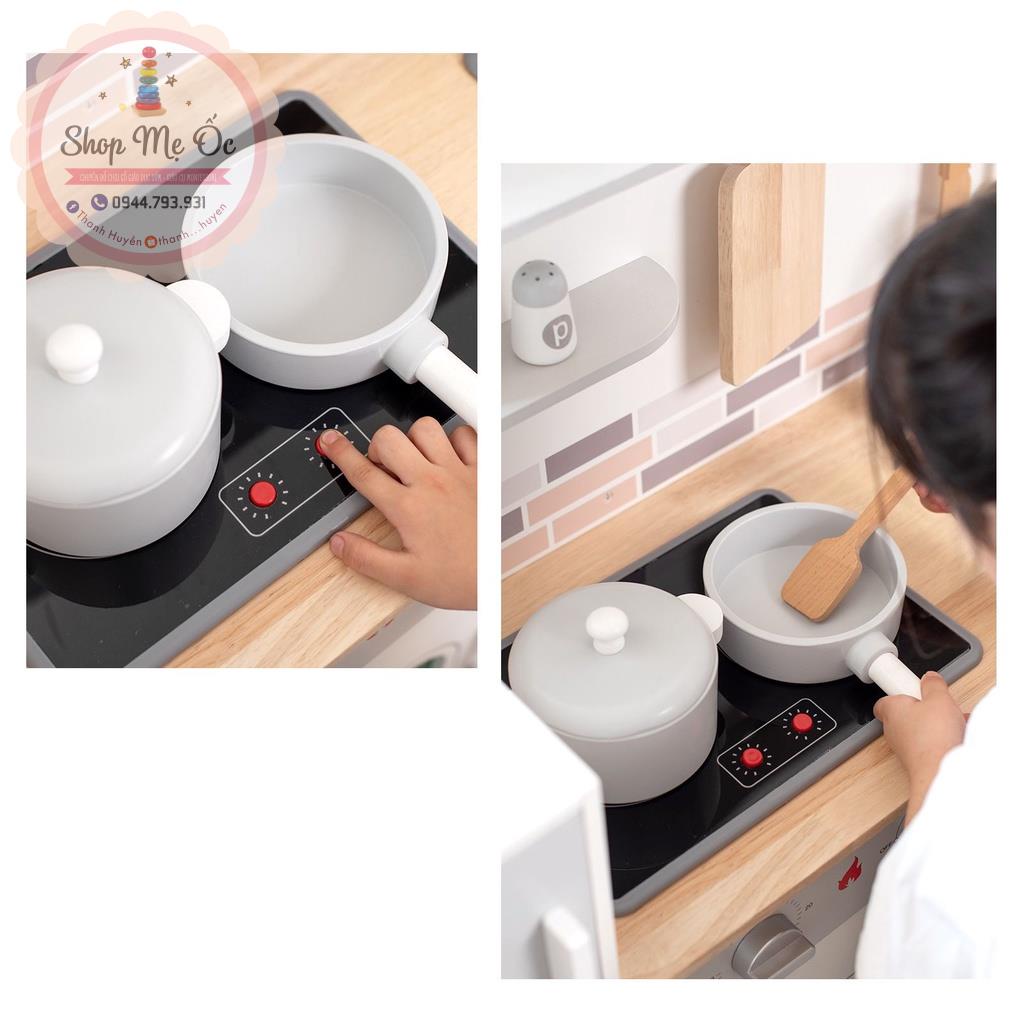 Đồ chơi gỗ Bếp - Tủ lạnh màu trắng cao 1m | Bếp có âm thanh