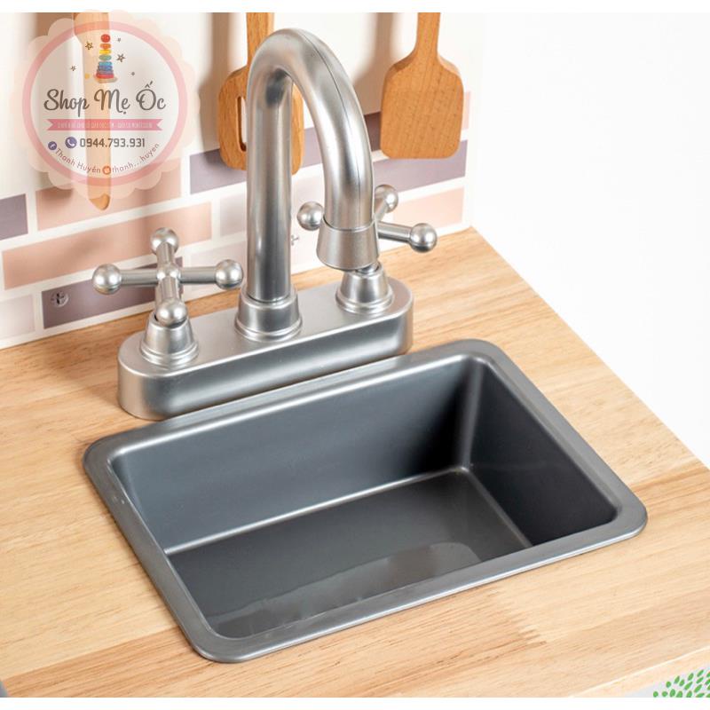 Đồ chơi gỗ Bếp - Tủ lạnh màu trắng cao 1m | Bếp có âm thanh