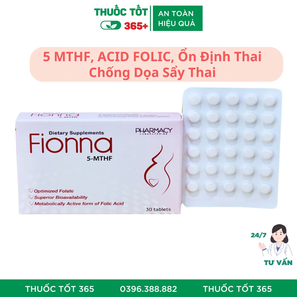 5 MTHF Fionna, Bổ Sung Acid Folic, Tạo Máu, Tăng Sức Đề Kháng Cho Mẹ Bầu, Phụ Nữ Cho Con Bú, Hộp 30v [CHÍNH HÃNG]