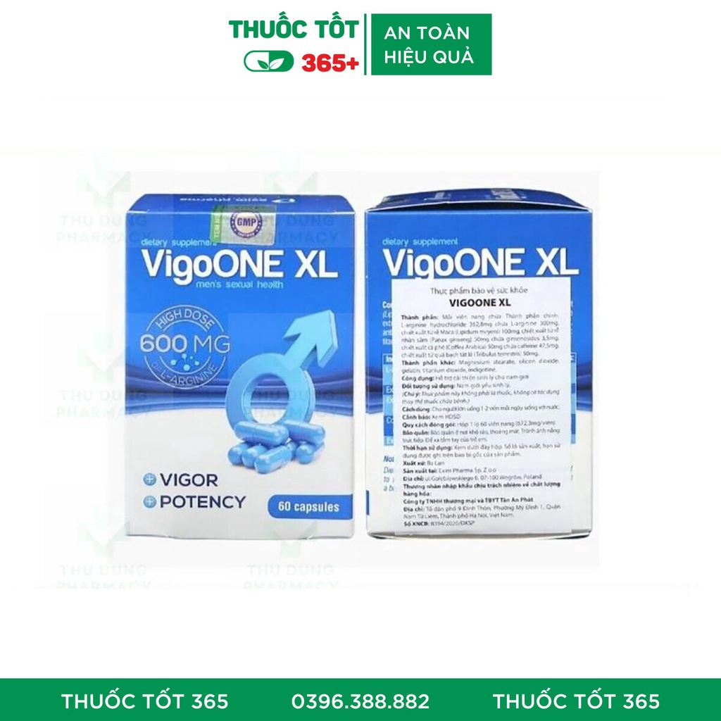 Viên sinh lý nam Vigoone XL Vigo One - Hỗ trợ sinh lý nam giới, yếu sinh lý, hiếm muộn - Thuốc tốt 365