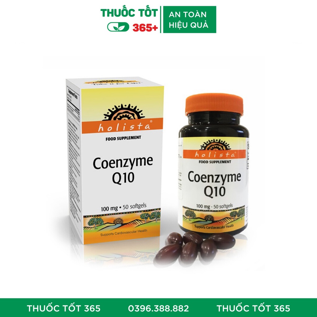 Coenzyme Q10 Holista Nhập Khẩu Canada Giảm Nguy Cơ Xơ Vữa Động Mạch Lọ 50 viên nang mềm – Thuốc tốt 365