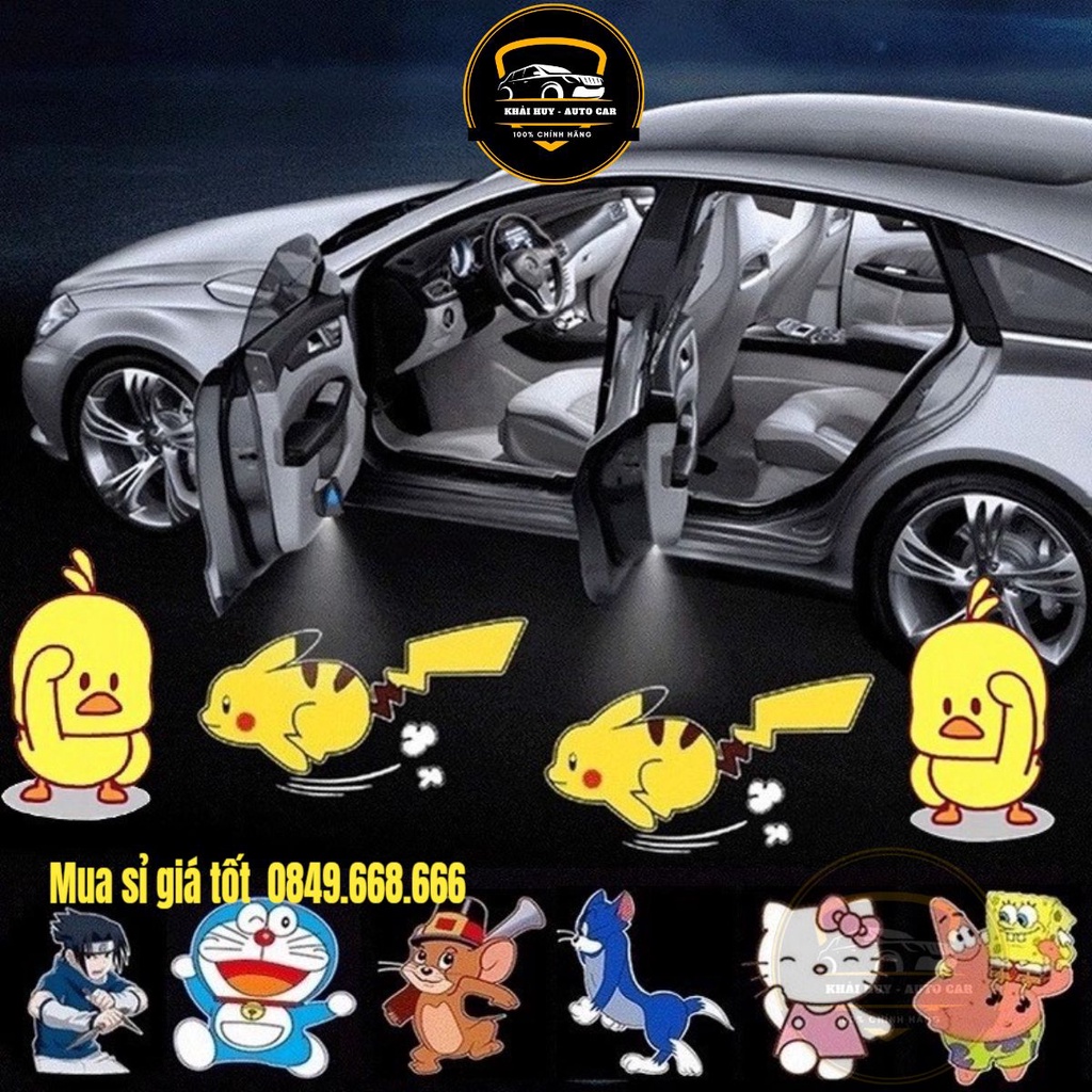 1 Đèn Led Chuyển Động Khi Mở Cửa Xe Ô Tô - Đèn Led Gắn Đuôi Xe Máy Nhiều Hình Pikachu Dễ Thương Làm Bằng Sợi Carbon