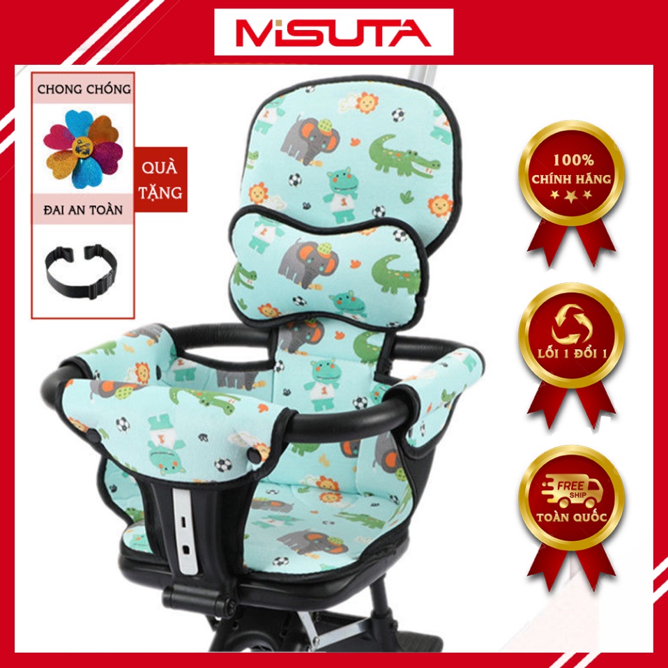 Đệm lót xe đẩy em bé - Nệm lót ghế ngồi ăn dặm Tấm lót chống trượt, thấm hút, cotton thoáng khí định hình tư thế trẻ Q12