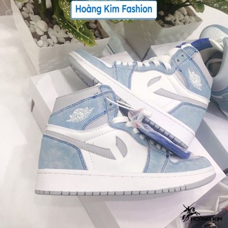 Giày thể thao Jordan 1 High Hyper Royal xanh nỉ, Giày sneaker JD1 xanh, Jodan Xanh loang nỉ cổ cao siêu hot 2022