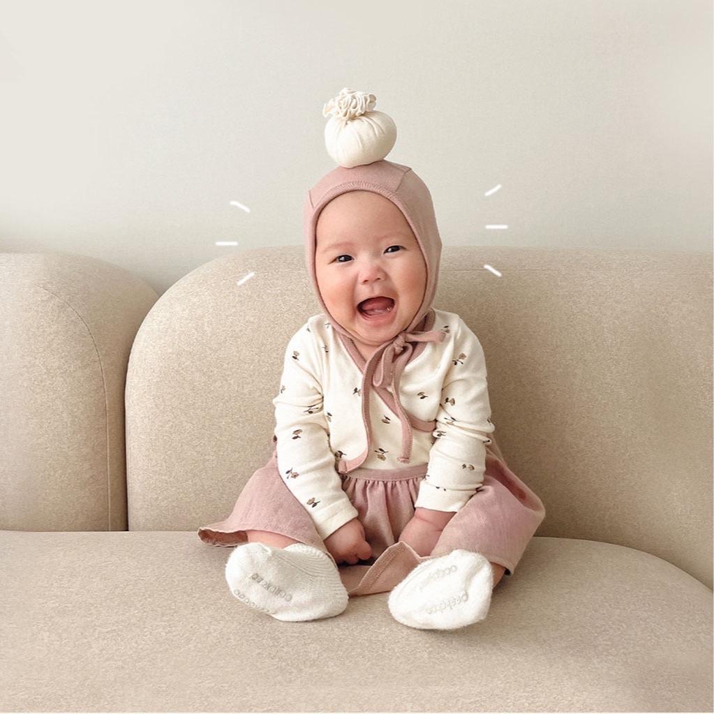 Set body + tạp dề + mũ bánh bao cho bé gái