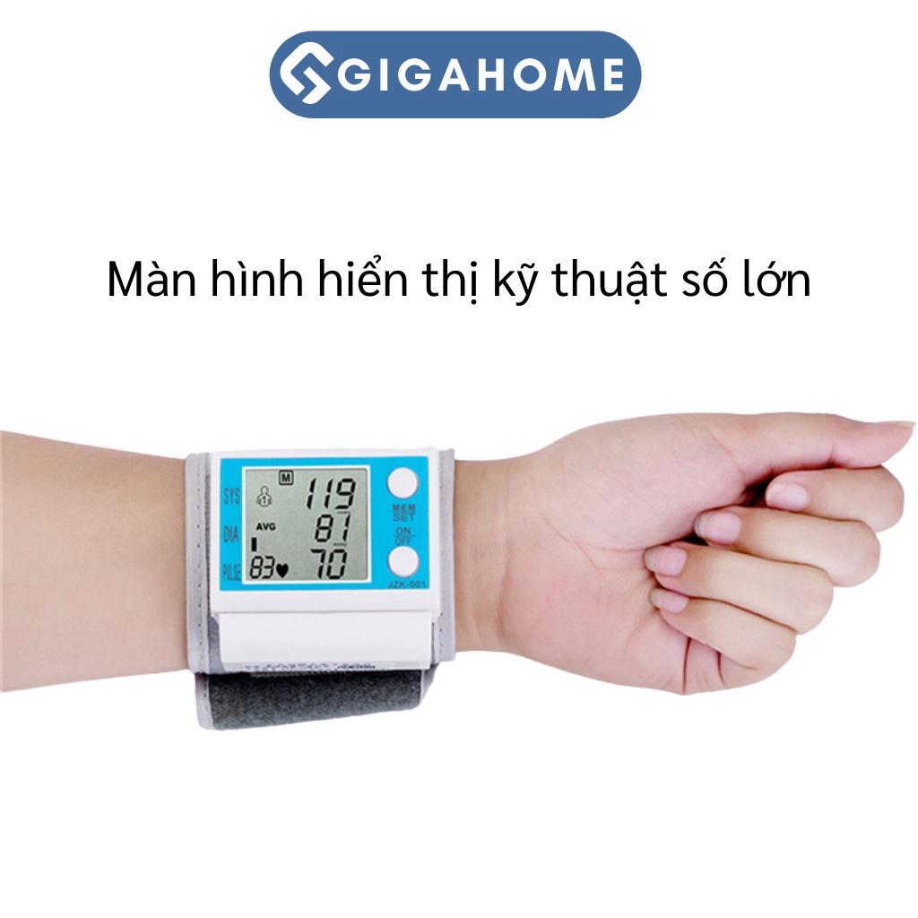 Máy Đo Huyết Áp Điện Tử Cổ Tay GIGAHOME Kiểm Tra Sức Khỏe Thông Minh 7568