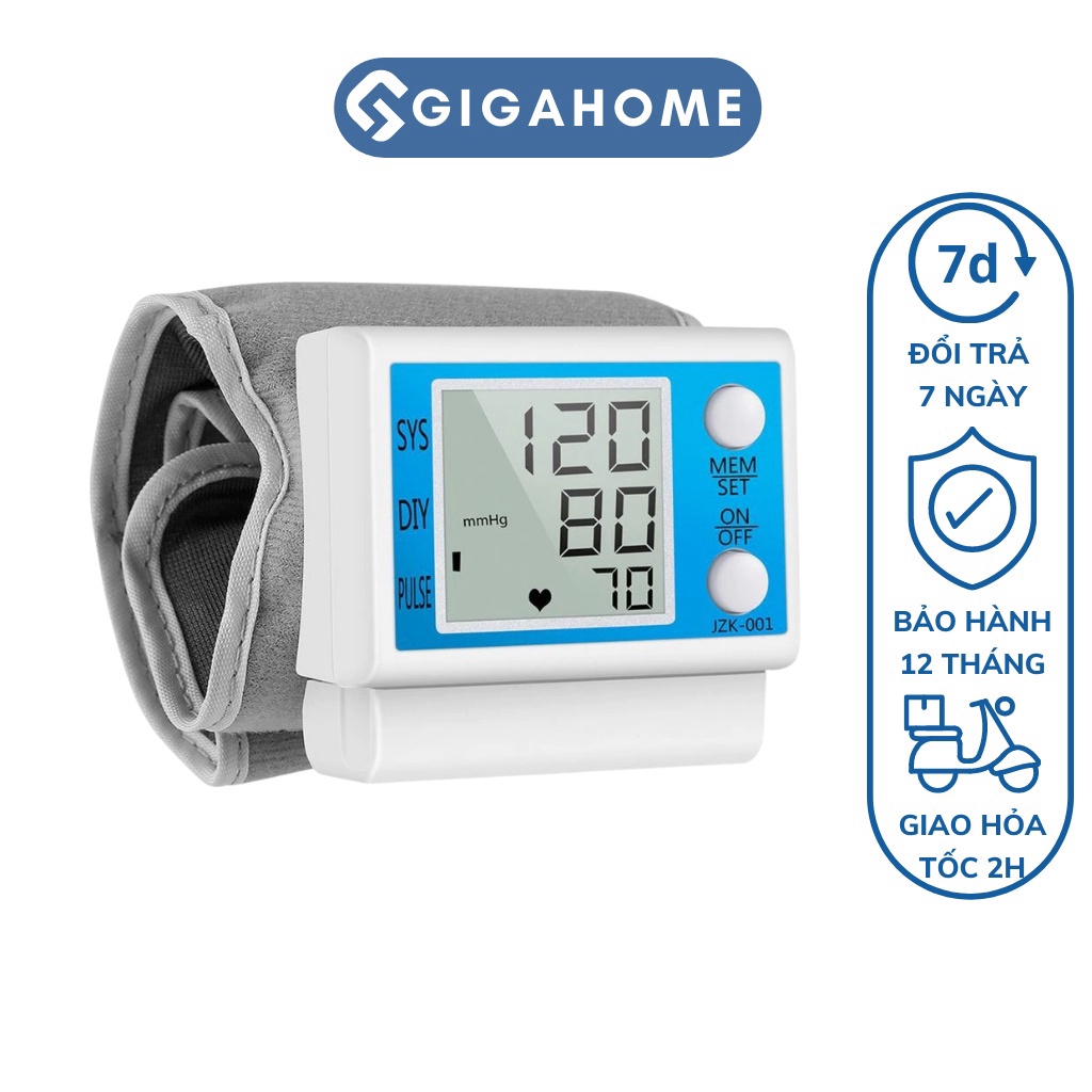 Máy Đo Huyết Áp Điện Tử Cổ Tay GIGAHOME Kiểm Tra Sức Khỏe Thông Minh 7568