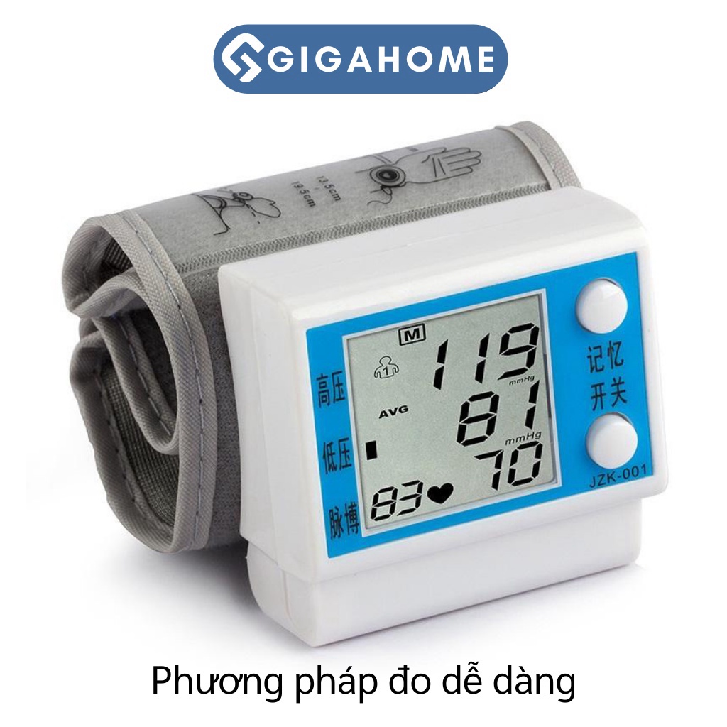 Máy Đo Huyết Áp Điện Tử Cổ Tay GIGAHOME Kiểm Tra Sức Khỏe Thông Minh 7568