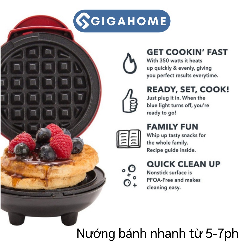 Máy Nướng Bánh Tổ Ong, Crepe GIGAHOME - Chống Dính Cao Cấp 8409