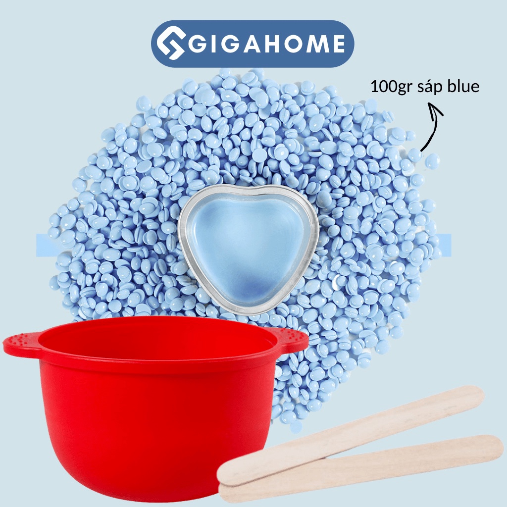 Combo Chén Nấu Sáp Wax Lông Silicone + 100gr Sáp Cao Cấp GIGAHOME và 5 Que Gỗ Tặng Kèm