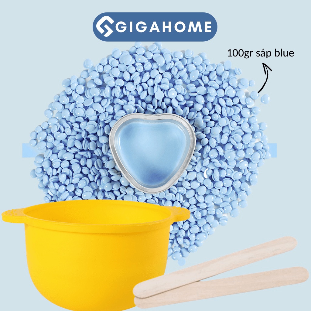 Combo Chén Nấu Sáp Wax Lông Silicone + 100gr Sáp Cao Cấp GIGAHOME và 5 Que Gỗ Tặng Kèm