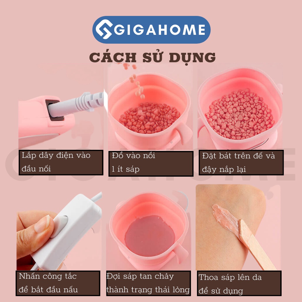 Nồi Nấu Sáp Wax Lông Silicone Chống Dính Có Thể Gấp Gọn, Dễ Dàng Mang Theo GIGAHOME 1092