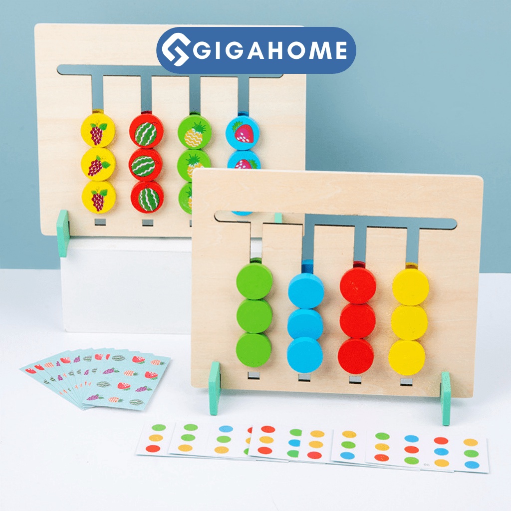 Đồ Chơi Lắp Ghép Trật Tự Montessori Luyện Tư Duy Logic, Phân Biệt Màu Cho Bé GIGAHOME 12664