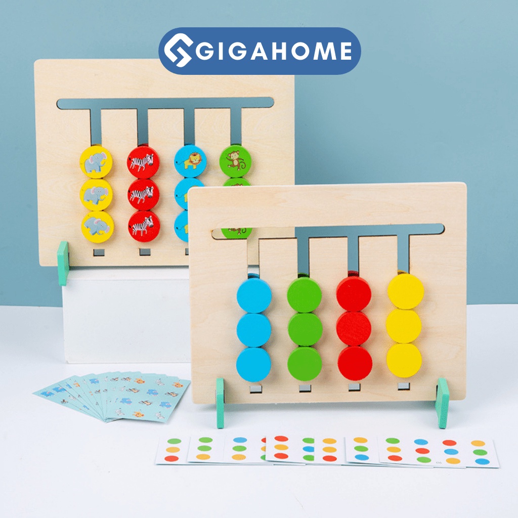 Đồ Chơi Lắp Ghép Trật Tự Montessori Luyện Tư Duy Logic, Phân Biệt Màu Cho Bé GIGAHOME 12664