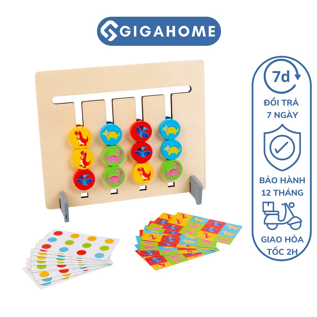 Đồ Chơi Lắp Ghép Trật Tự Montessori Luyện Tư Duy Logic, Phân Biệt Màu Cho Bé GIGAHOME 12664