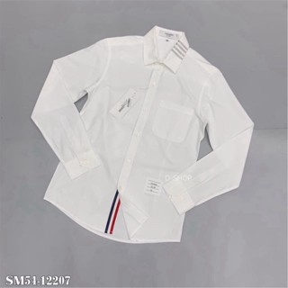 Áo Sơ Mi Trắng Nam Thom 4 Vạch Cổ Dập Logo Chữ Áo Somi chính hãng đập hộp đủ tem mác phụ kiện Thome Browne