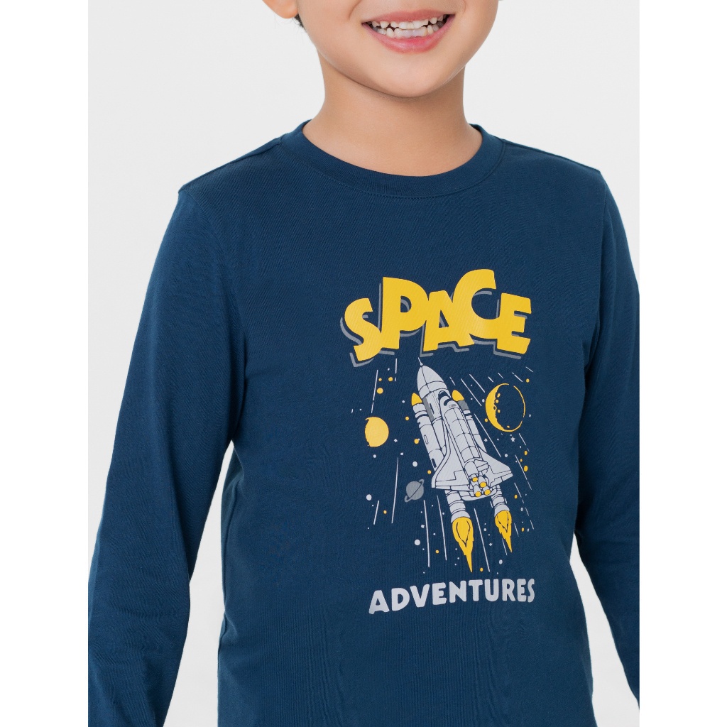 Áo phông dài tay bé trai CANIFA chất liệu 100% cotton mềm mại, thấm hút tốt, in họa tiết ngộ nghĩnh 2TL23W013