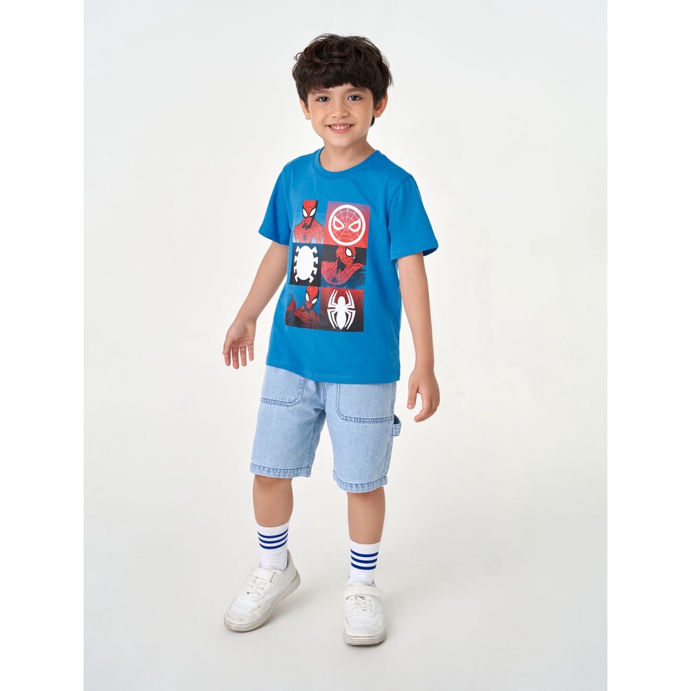 Áo phông bé trai CANIFA áo thun ngắn tay chất liệu cotton in hình Spiderman 2TS23W005