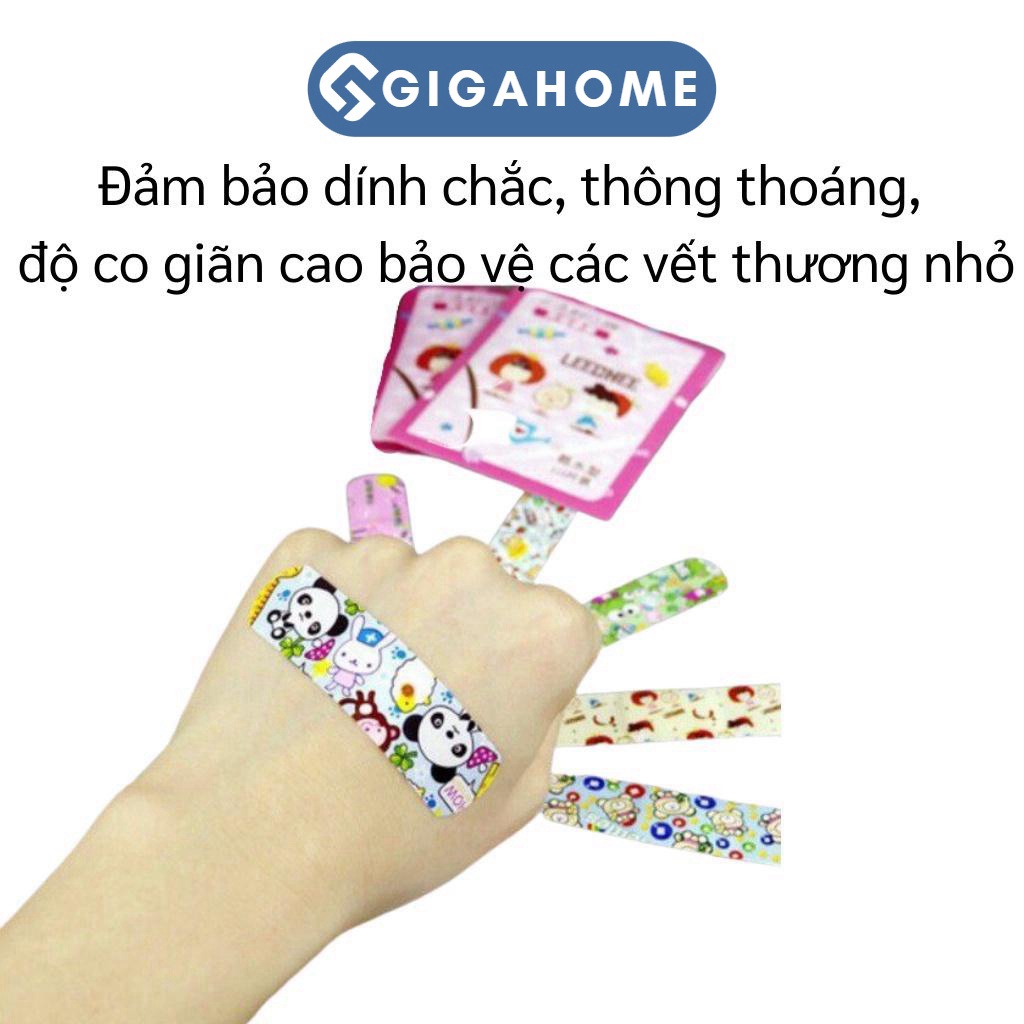 Bộ 100 Miếng Băng Cá Nhân GIGAHOMEVN Họa Tiết Hoạt Hình Dễ Thương Cho Bé 6507