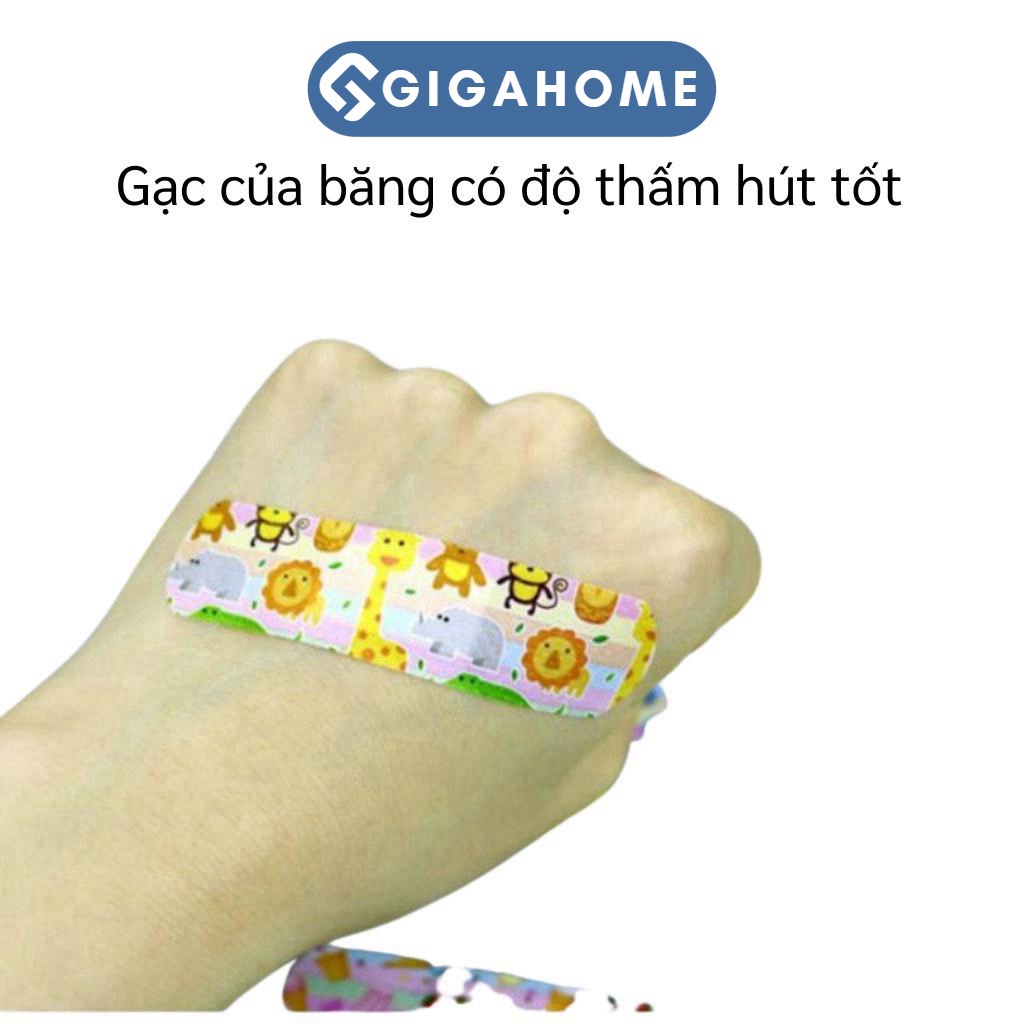 Bộ 100 Miếng Băng Cá Nhân GIGAHOMEVN Họa Tiết Hoạt Hình Dễ Thương Cho Bé 6507