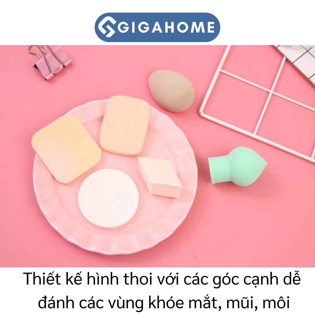 Set 6 Mút Tán Kem Nền GIGAHOME Dạng Giọt Nước, Hình Chữ Nhật Mềm Mại 5010