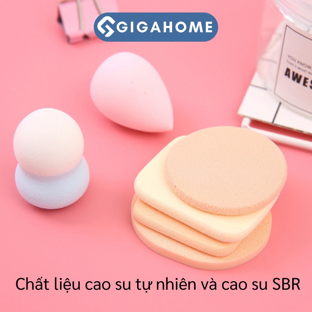 Set 6 Mút Tán Kem Nền GIGAHOME Dạng Giọt Nước, Hình Chữ Nhật Mềm Mại 5010