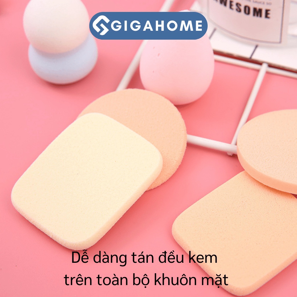 Set 6 Mút Tán Kem Nền GIGAHOME Dạng Giọt Nước, Hình Chữ Nhật Mềm Mại 5010