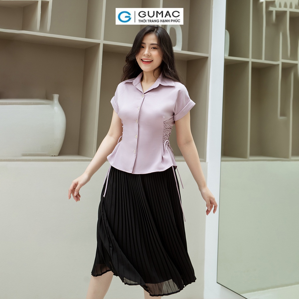 Chân váy công sở GUMAC VD08012 xếp li dáng suông A