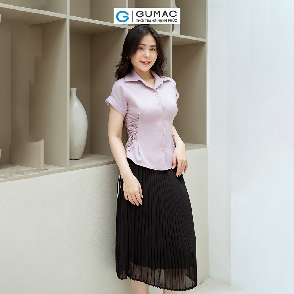 Chân váy công sở GUMAC VD08012 xếp li dáng suông A