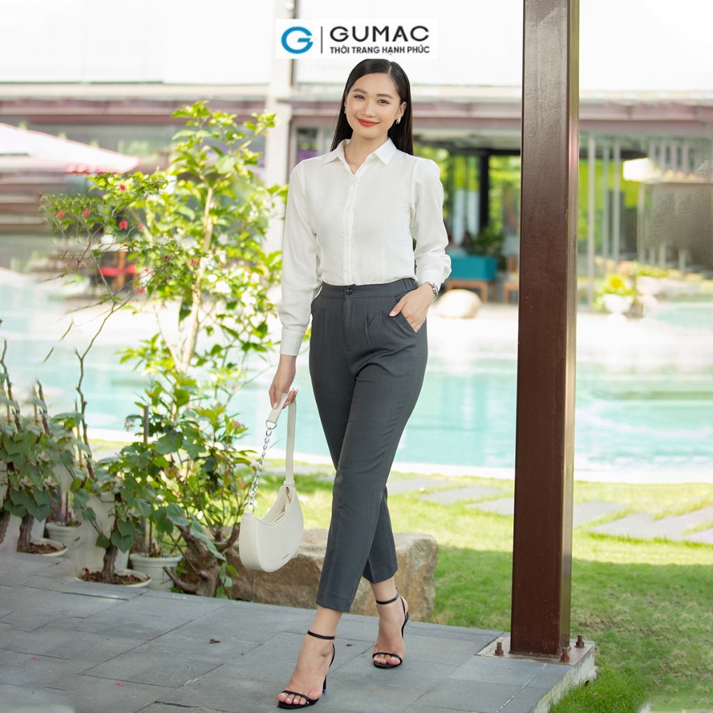 Quần ống đứng xếp ly thời trang GUMAC QD07036