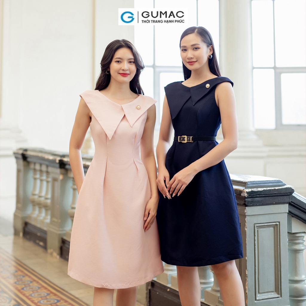 Đầm cổ đắp lệch thời trang GUMAC DD07033