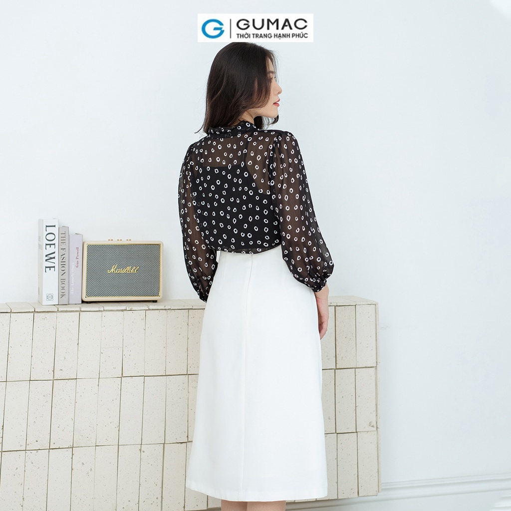 Áo họa tiết thắt nơ GUMAC AD08018