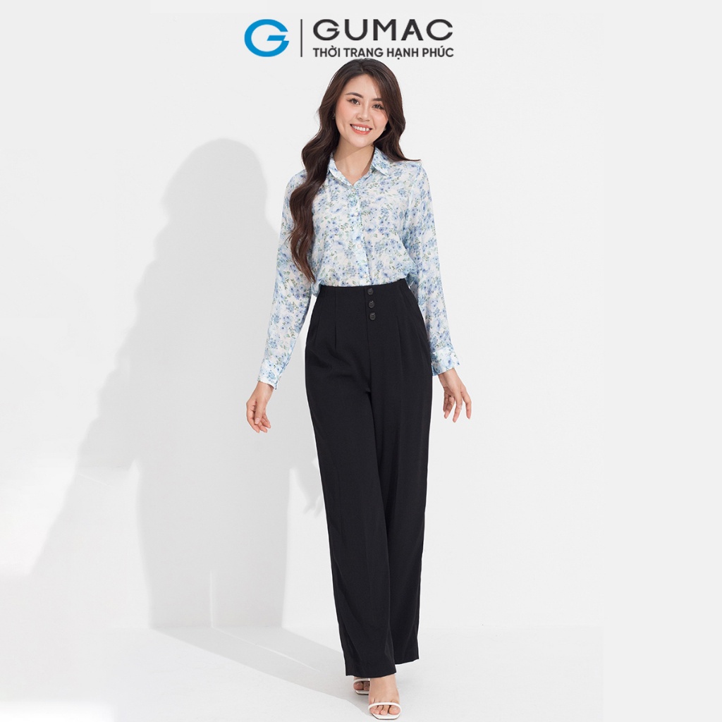 Quần suông đính nút GUMAC QD05004