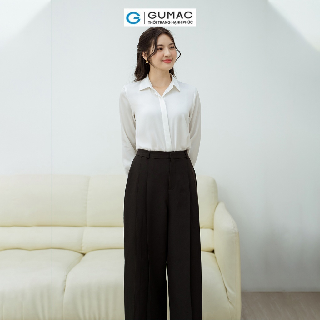 Quần ống rộng chiết ly GUMAC QD08054