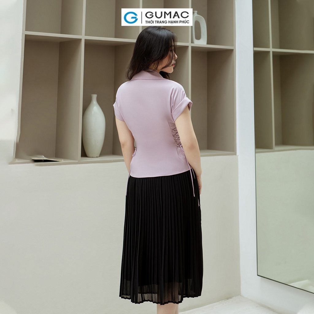Chân váy công sở GUMAC VD08012 xếp li dáng suông A