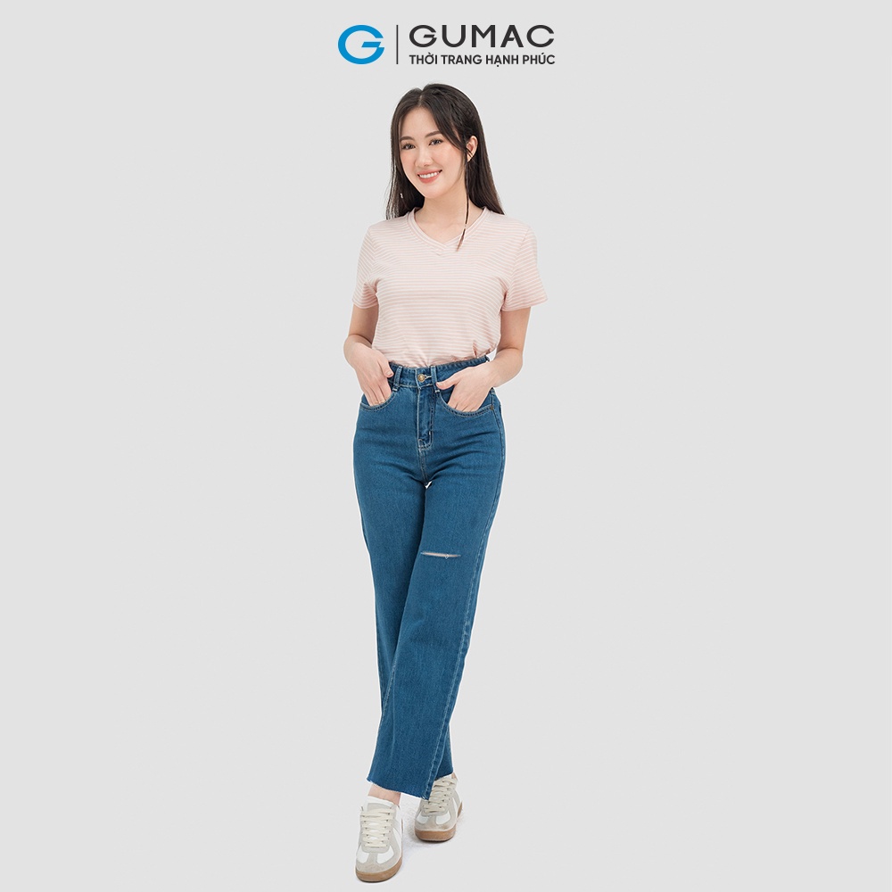 Quần jeans wash rách QJC07021 thời trang GUMAC