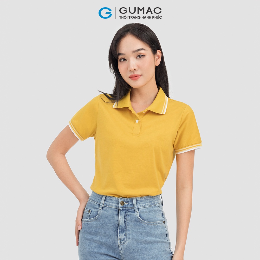 Áo polo nữ thời trang GUMAC phối bo ATC07002